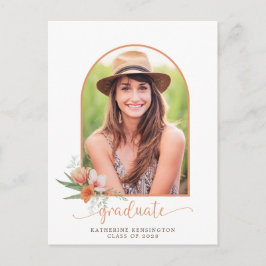 ピーチフローラボーホアーチフォト卒業パーティー 案内ポストカード