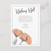 ピーチフローラポピーエレガントなウェディングウェディングウィングウェル エンクロージャーカード (正面)