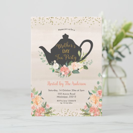 ピーチフローラマザーズデイティー招待状 招待状 (スタンド正面)