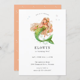 ピーチフローラマーメイドバースデーパーティー 招待状
