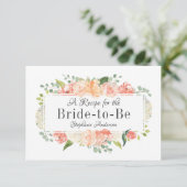 ピーチフローラメドレーブライダルシャワーレシピカード (スタンド正面)