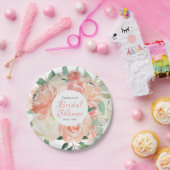 ピーチフローラメドレーブライダルシャワー ペーパープレート (パーティー)