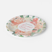 ピーチフローラメドレーブライダルシャワー ペーパープレート (アングル)