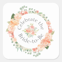 ピーチフローラリングや輪ブライダルシャワー スクエアシール