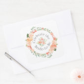 ピーチフローラリングや輪ブライダルシャワー スクエアシール (封筒)