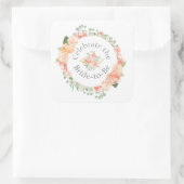 ピーチフローラリングや輪ブライダルシャワー スクエアシール (バッグ)