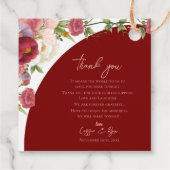 ピーチフローラレッドアー結婚チの感謝メッセージ フェイバータグ (裏面)