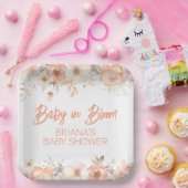 ピーチフローラ男女兼用ベビーシャワー ペーパープレート (パーティー)