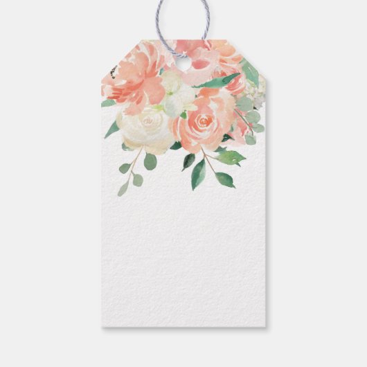 ピーチフローラ結婚ブーケの感謝のお願い ギフトタグ (裏面)