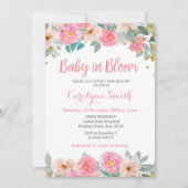 ピーチフローラ緑のベビーイン開花 招待状 (正面)