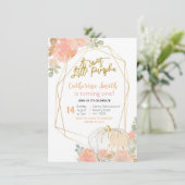 ピーチフローラ金ゴールドパンプキン1歳の誕生日 招待状 (スタンド正面)