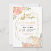 ピーチフローラ金ゴールドパンプキン1歳の誕生日 招待状 (正面)