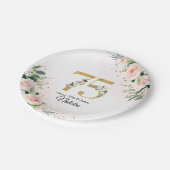 ピーチフローラ75th誕生日紙プレート ペーパープレート (アングル)