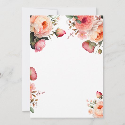 ピーチフローラ80番目の誕生日招待状 招待状 (裏面)