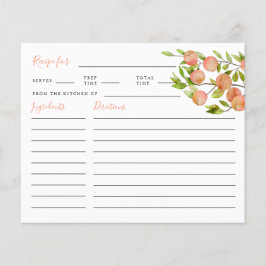 ピーチブライダルシャワーレシピカード