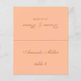 ピーチブラウンの印刷されたゲスト名 ウェディングプレイスカード