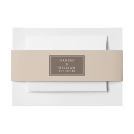 ピーチブラウン結婚式招待状ベリーバンド 招待状ベリーバンド