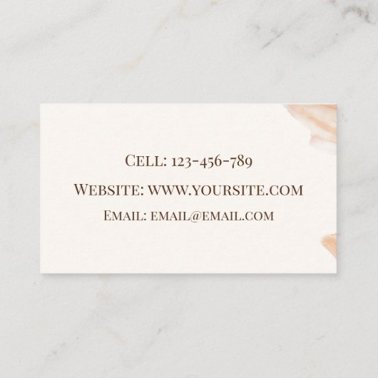 ピーチブラシストロークモダン名刺 名刺 (裏面)