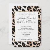 ピーチブラッククリームヒョウ結婚ズ 招待状 (正面)