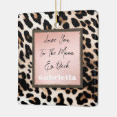 ピーチブラッククリームヒョウ セラミックオーナメント (左)