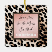 ピーチブラッククリームヒョウ セラミックオーナメント (正面)