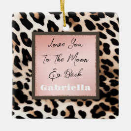 ピーチブラッククリームヒョウ セラミックオーナメント