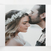 ピーチブラックグリッター蝶バラDIY写真 三つ折り招待状 (内部中)