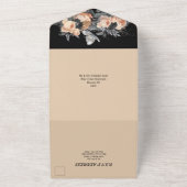 ピーチブラックシルバー秋バタフライバラフローラシック オールインワン招待状 (外側)