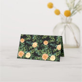 ピーチブラックピーニー&バラフローラ結婚ズ プレイスカード (裏面)