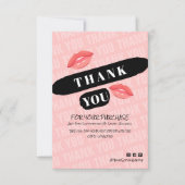 ピーチブラックブラッシュストロークキス写真注文ありがとうございます サンキューカード (正面)