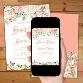 ピーチブラッシュアイボリーの花嫁お披露目会  招待状