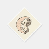 ピーチブラッシュピンクの天の川ベイビーシャワー スタンダードカクテルナプキン (角)