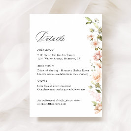 ピーチブラッシュフラワーの結婚式の詳細と情報 エンクロージャーカード