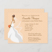 ピーチブラ気のあるそぶりをしたイダルシャワーの招待 招待状 (正面/裏面)