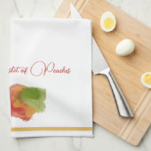 ピーチブリス茶タオル キッチンタオル (四つ折り)