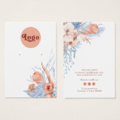 ピーチブルーのトロピカルイヤリングディスプレイカード (正面&裏面)