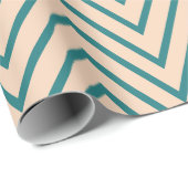 ピーチブルーシェブロンストライプ ラッピングペーパー (ロールコーナー)