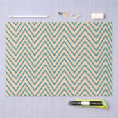 ピーチブルーシェブロンストライプ 薄葉紙 (クラフト)