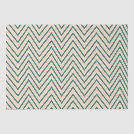 ピーチブルーシェブロンストライプ 薄葉紙 (正面)