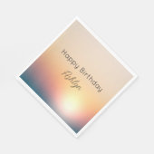 ピーチブルーパープルサンライズ誕生日 スタンダードランチョンナプキン (角)