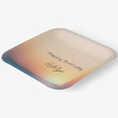 ピーチブルーパープルサンライズ誕生日 ペーパープレート (傾斜あり)