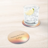 ピーチブルーパープルサンライズ誕生日 ラウンドペーパーコースター (インサイチュ)