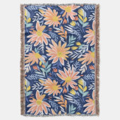 ピーチブルーフォークフローラ スローブランケット (正面縦)