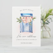 ピーチブルーフローラメールボックス我々は移動カード サンキューカード (スタンド正面)