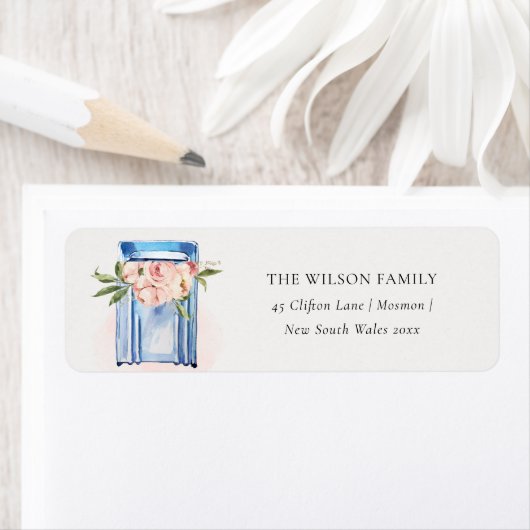 ピーチブルーフローラメールボックス移動したアドレス ラベル (インサイチュ)