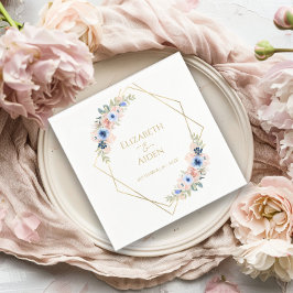 ピーチブルー結婚ズコレクションナプキンス スタンダードカクテルナプキン