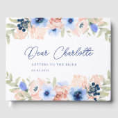 ピーチブルー赤面ブライダルシャワー ゲストブック (正面)