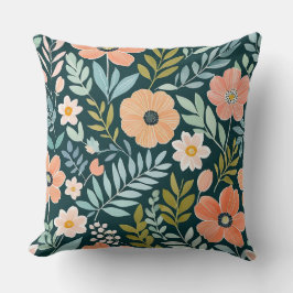 ピーチブルー&グリーンボーお洒落ホ クッション