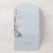 ピーチブルー&ラベンダーボホフローラブルーディナー オールインワン招待状 (外側)