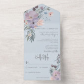 ピーチブルー&ラベンダーボホフローラブルーNoディナー オールインワン招待状 (内側)